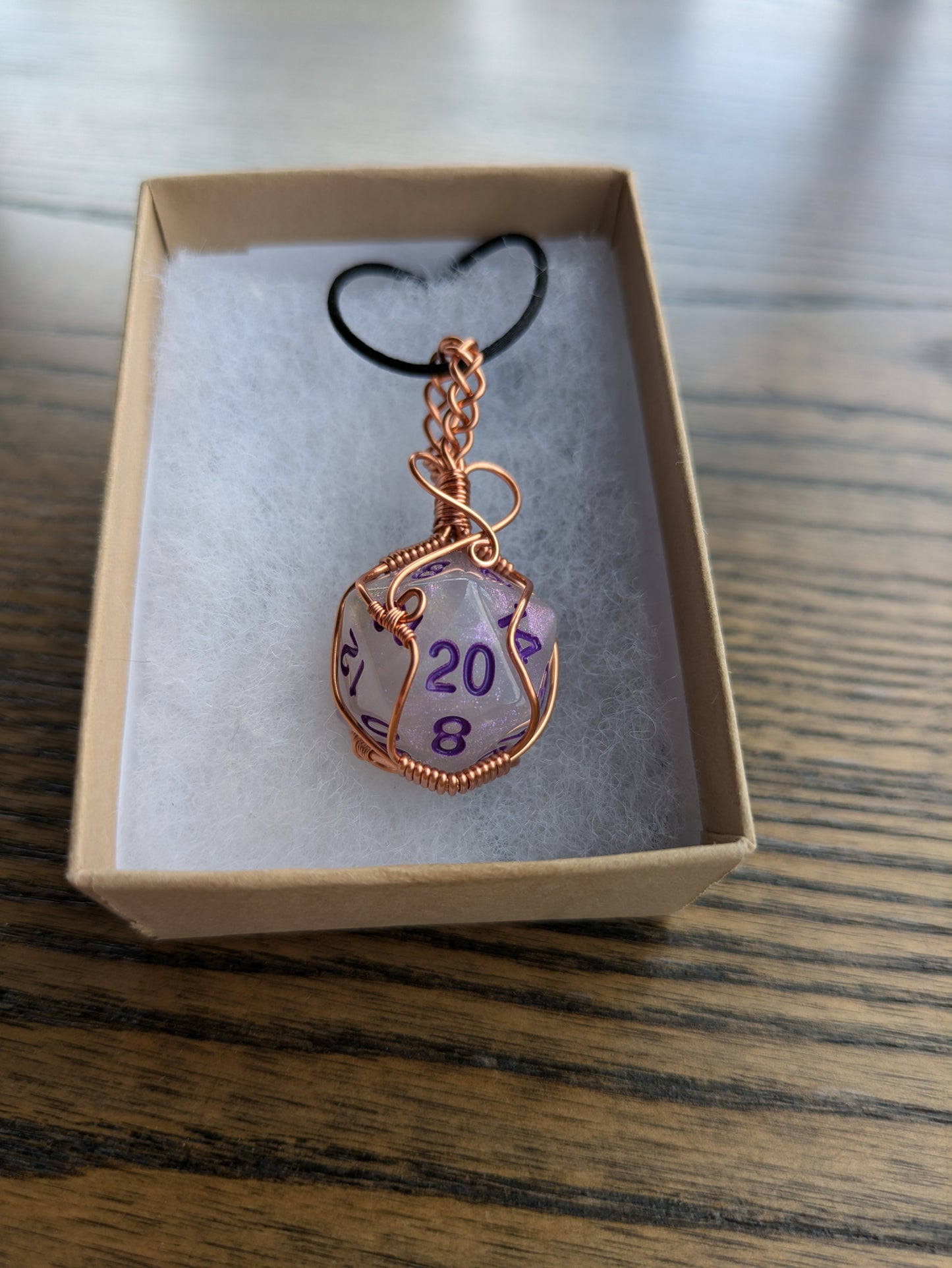 White and Purple Shimmer D20